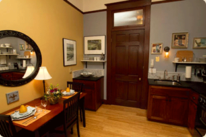 Entry/Exit of Flat #1 Peid-a-Terre of Third Street Flats in McMinnville, Oregon