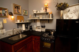Kitchen of Flat 1 in 3rd Street Flats in McMinnville, Oregon