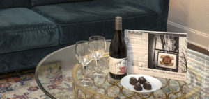 Flat 9 Living Area with Wine • 3rd Street Flats