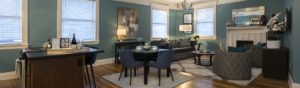 Living and Dining Areas in Flat #9 at Third Street Flats