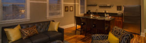 Living and Dining Areas in Flat #11 at Third Street Flats